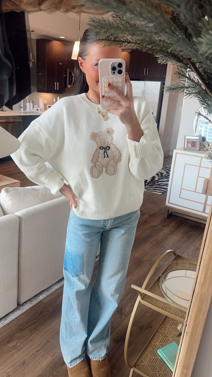 Beary Cute Sweater -Ivory