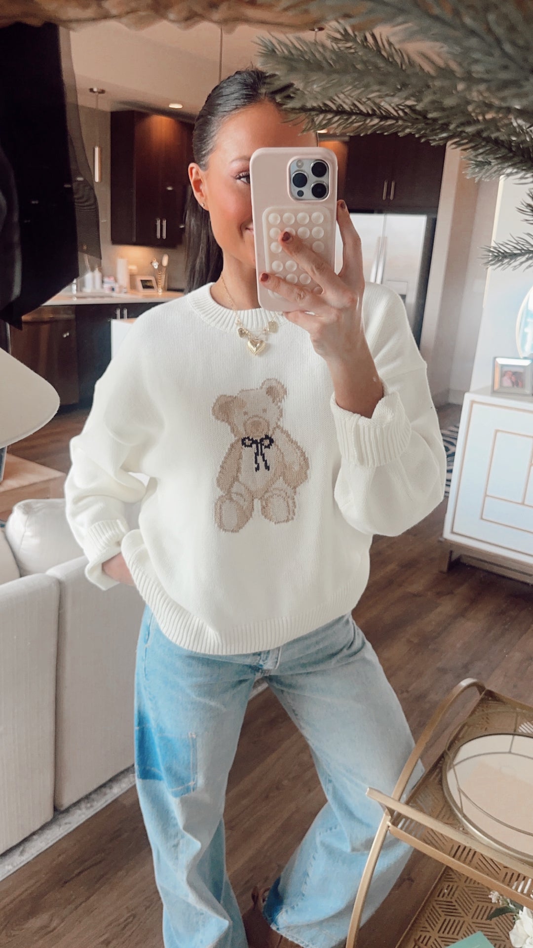 Beary Cute Sweater -Ivory