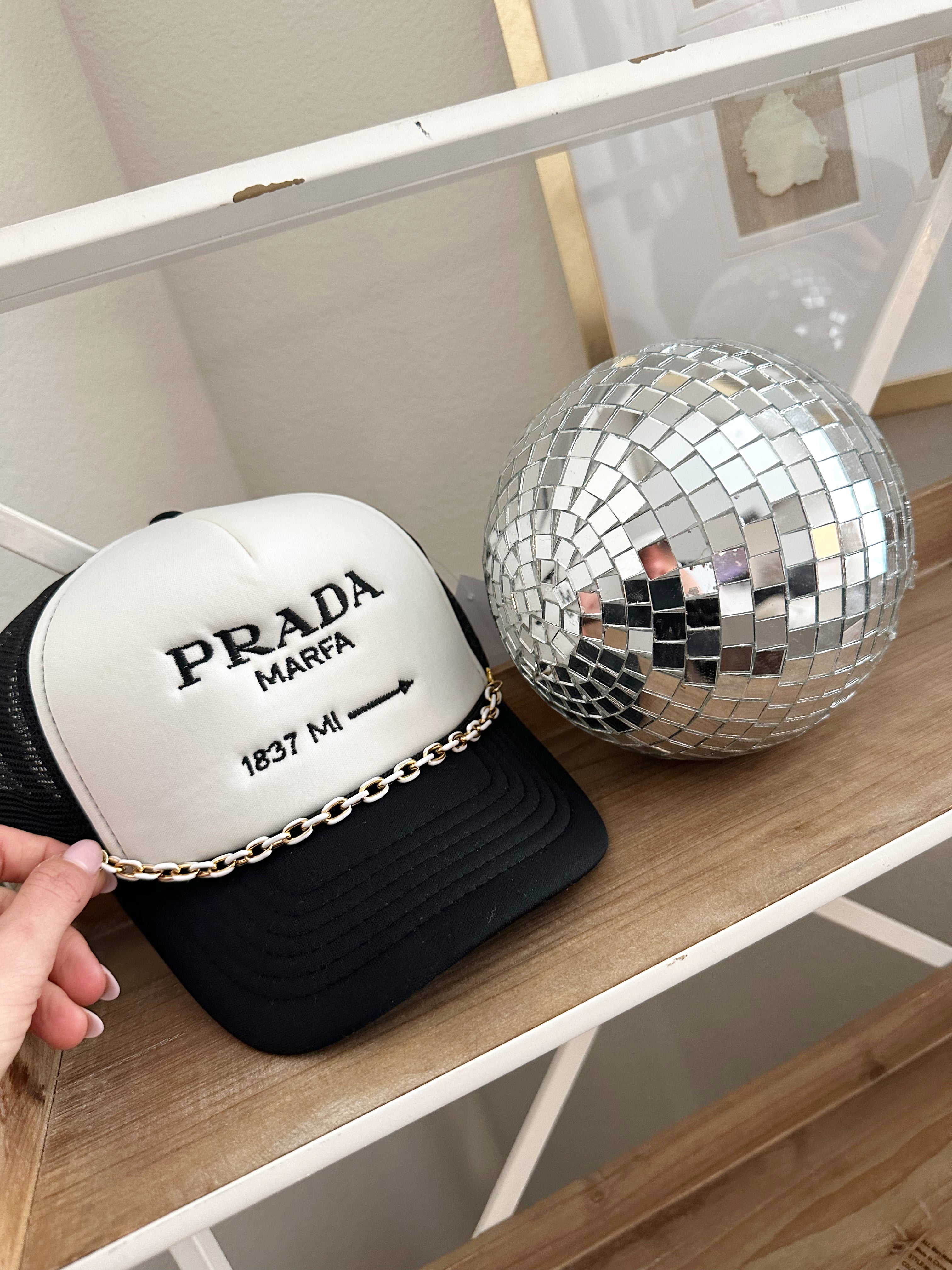 Prada Marfa Chain Trucker Hat Limited number BACK IN STOCK – Off