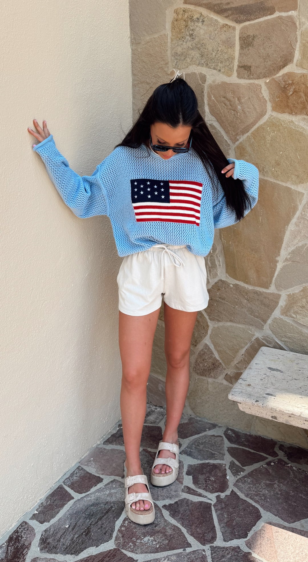 Home Of The Free Sweater-Powder Blue or Navy