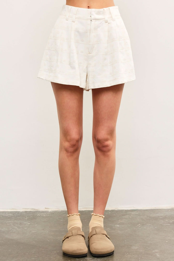 Parker Pintuck Shorts-Ivory