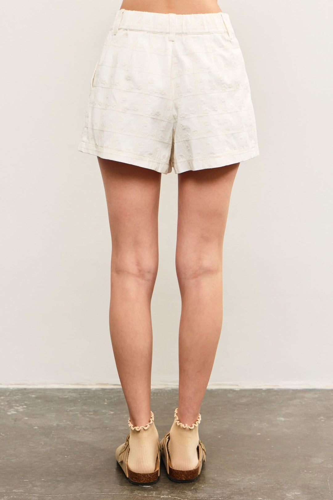 Parker Pintuck Shorts-Ivory