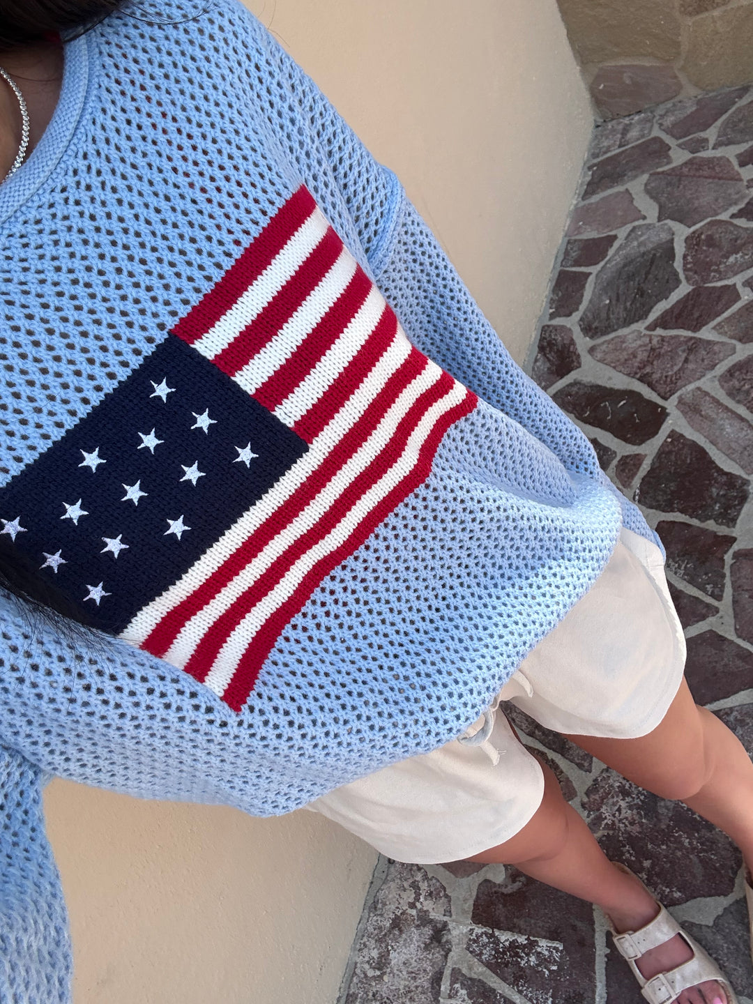 Home Of The Free Sweater-Powder Blue or Navy
