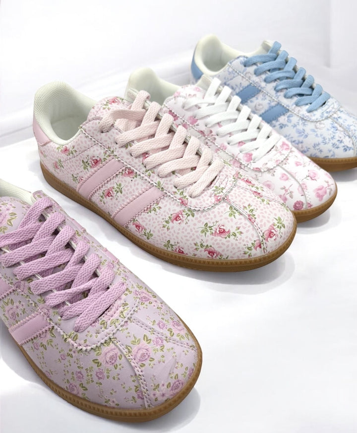 Shabby Floral Chic Sneakers-Light Pink-PREORDER