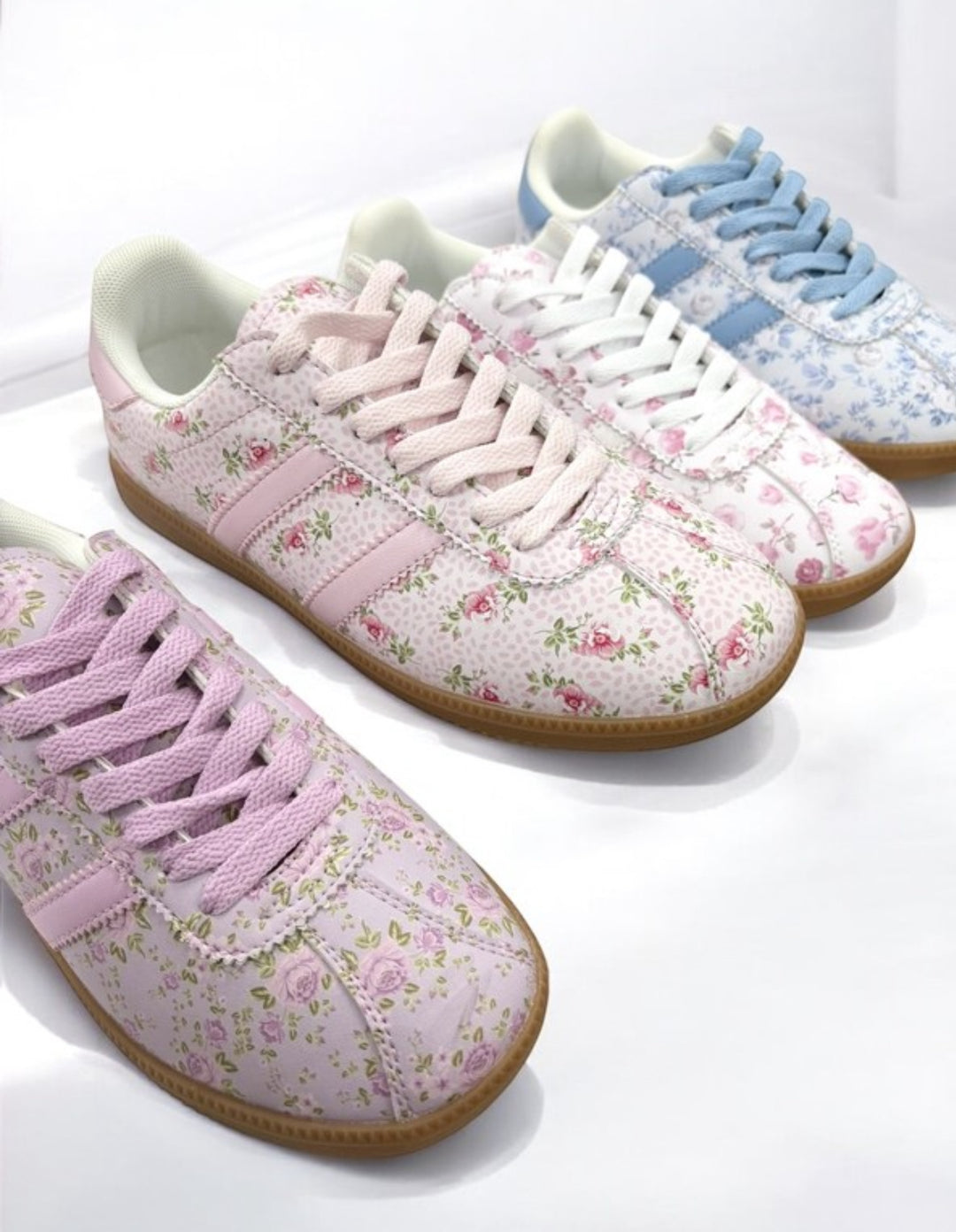 Shabby Floral Chic Sneakers-Light Pink-PREORDER