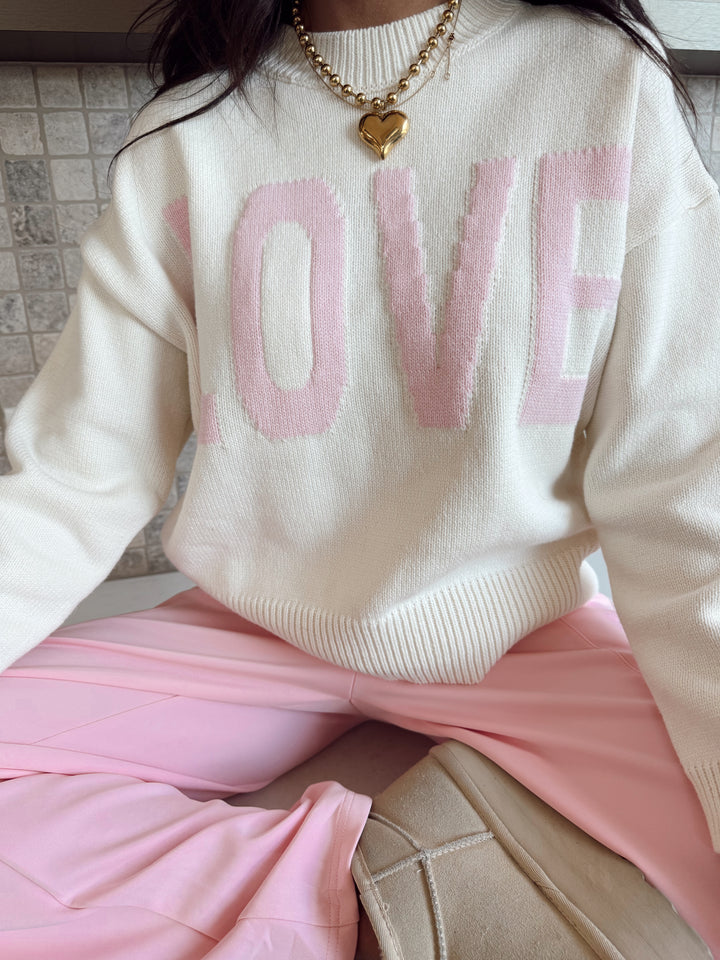 LOVE sweater-White