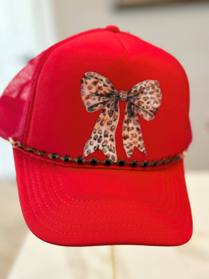 Cheetah Bow Trucker Hat