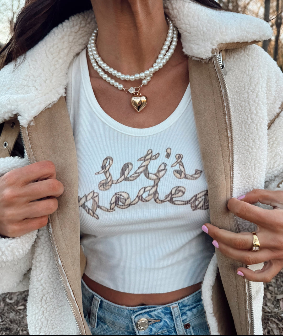 Let's Rodeo Tank-white