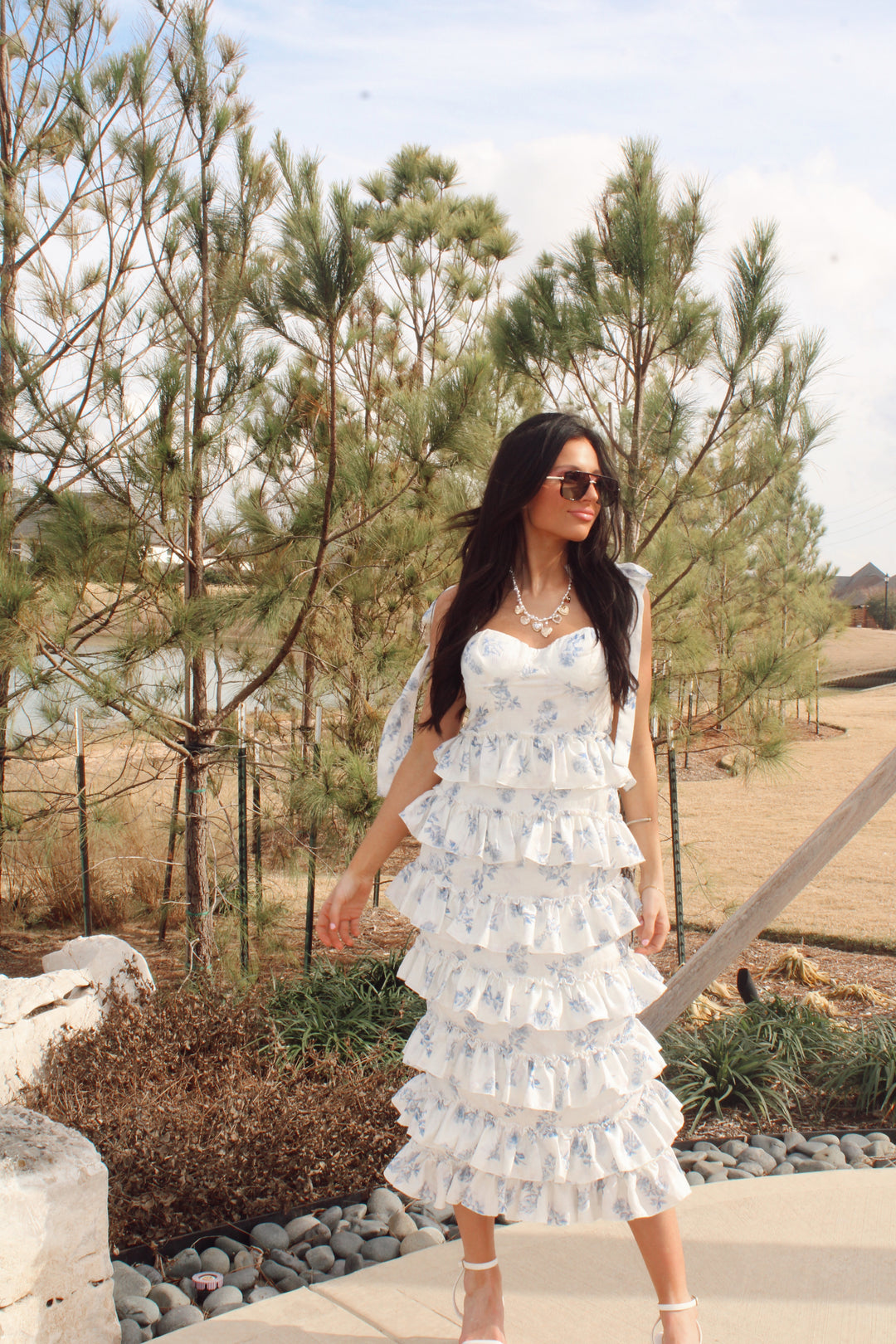 Lilly Floral Dress-Blue