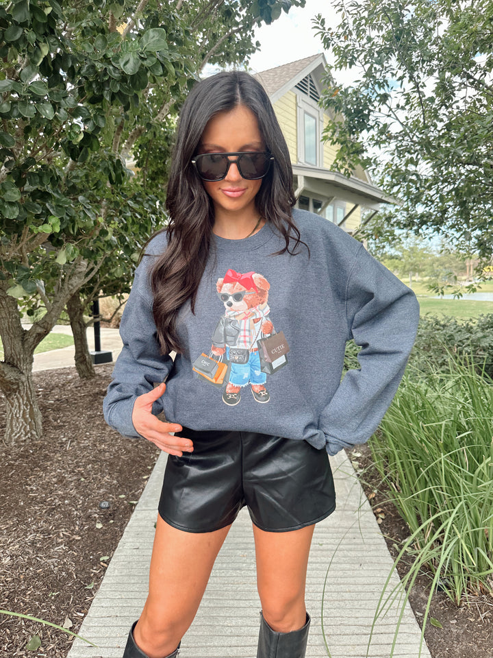 Bear Couture Sweatshirt-Charcoal