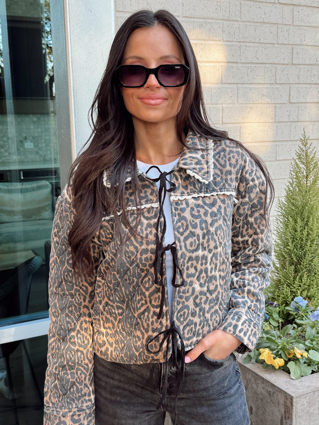 Quilted Leopard Jacket-Taupe