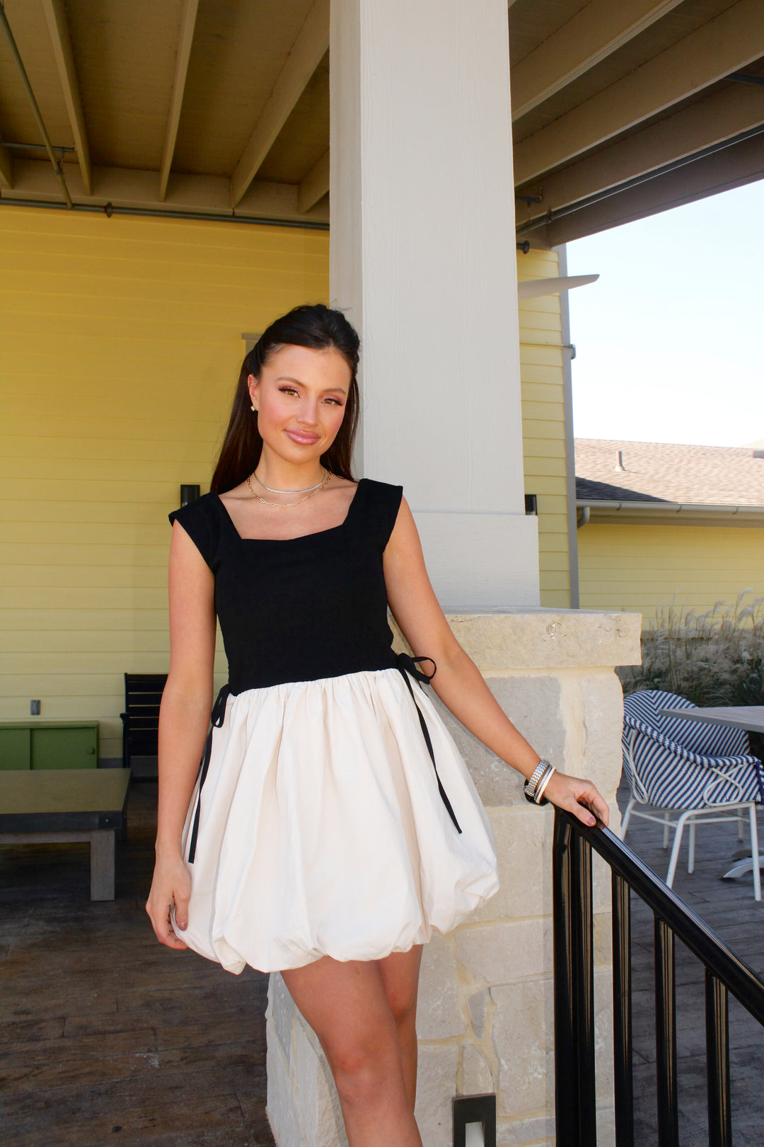 Naella Dress- Black-Natural