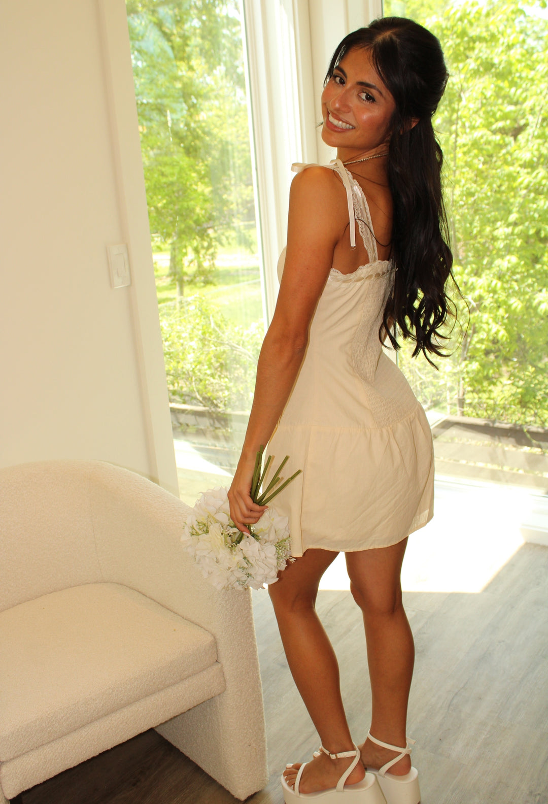 Morgan Mini Dress- Natural