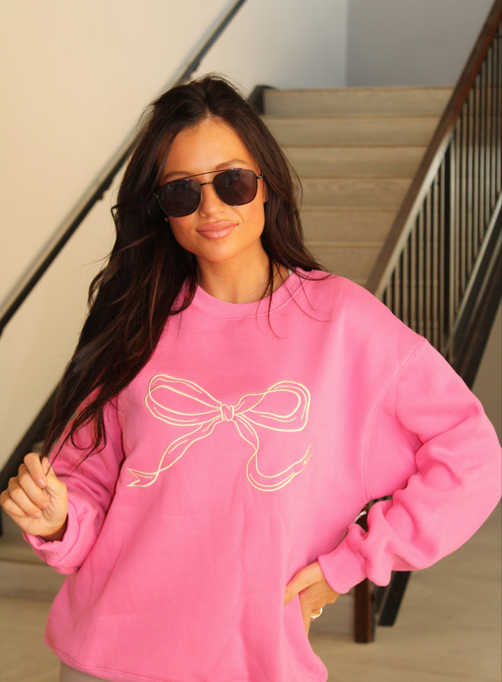 Ballet Pink Bow Pullover
