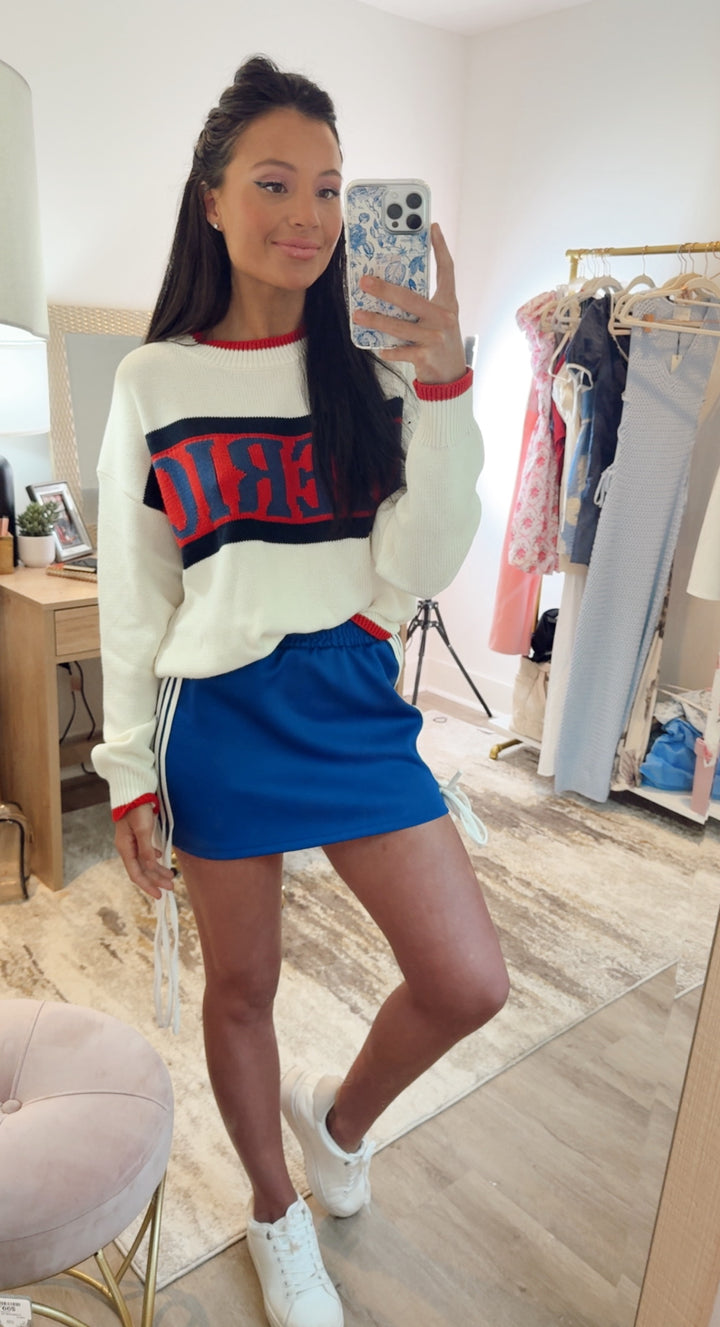 AMERICA Crew neck Sweater-White