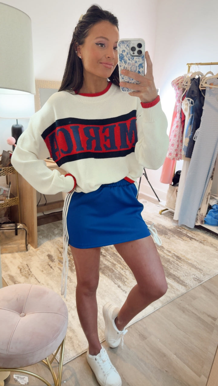 AMERICA Crew neck Sweater-White
