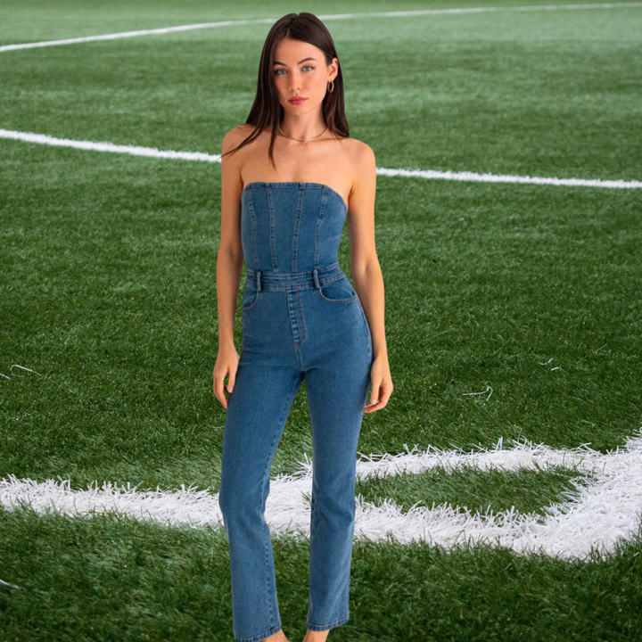 TUBE DENIM JUMPSUIT