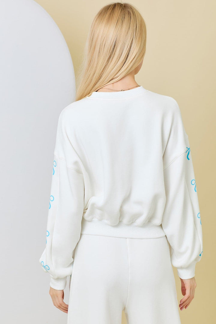 Coquette Ribbon Lounge Crewneck Top