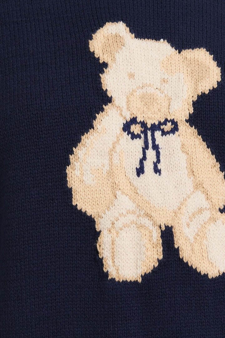 Beary Cute Sweater-Navy