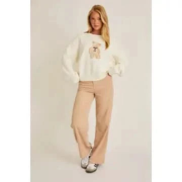 Beary Cute Sweater -Ivory