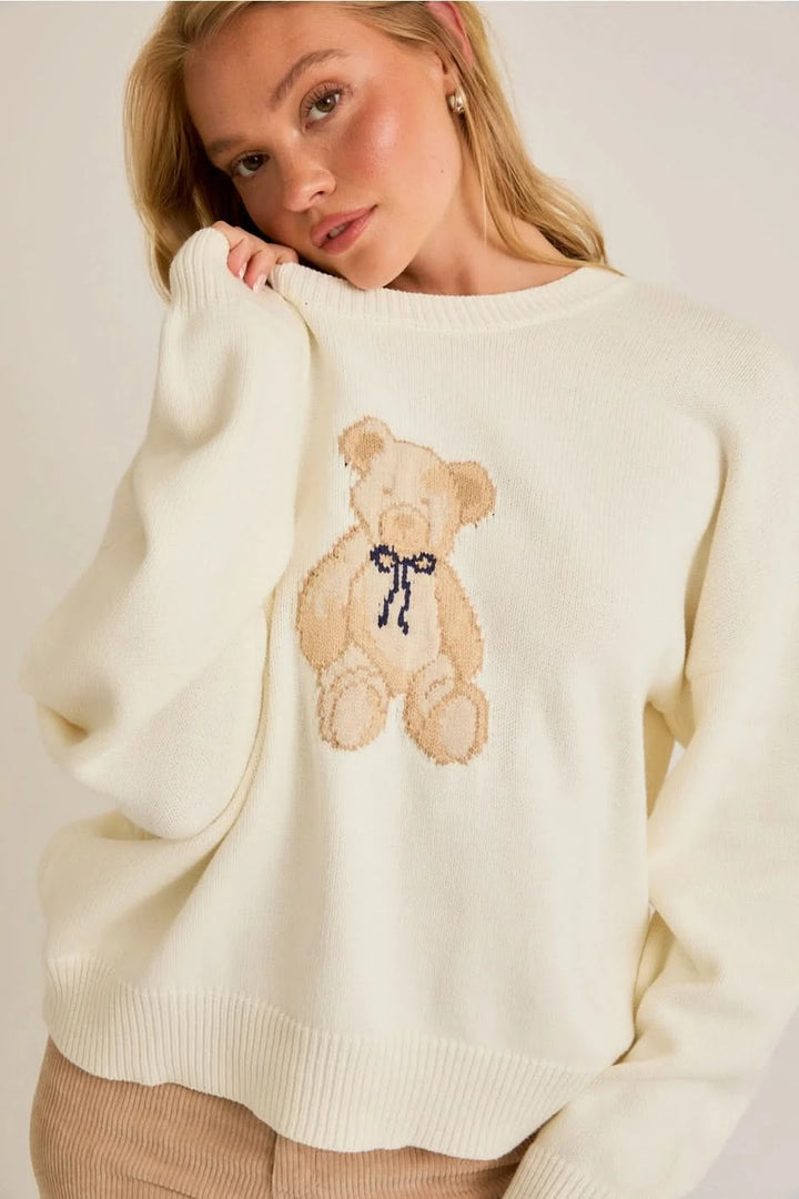 Beary Cute Sweater -Ivory