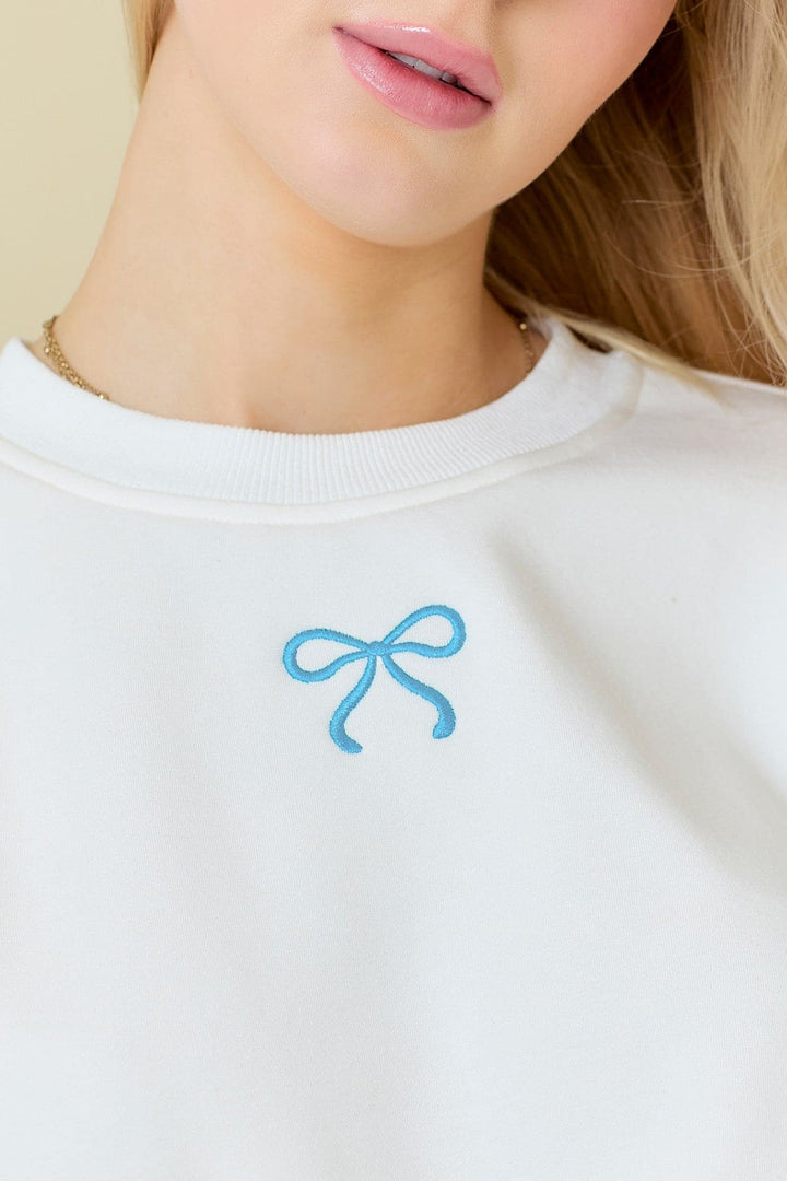 Coquette Ribbon Lounge Crewneck Top