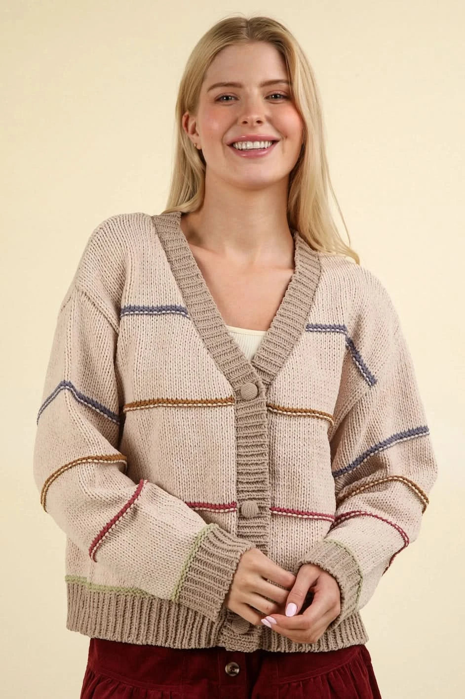 Falling Leaves Cardigan-Mocha Mix