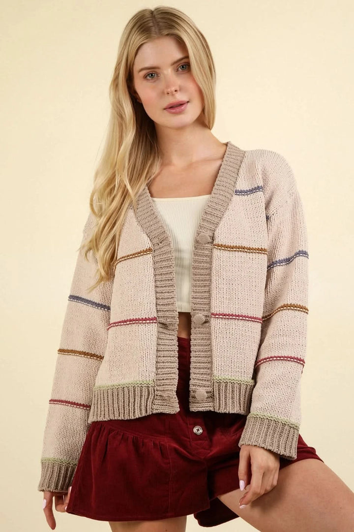 Falling Leaves Cardigan-Mocha Mix