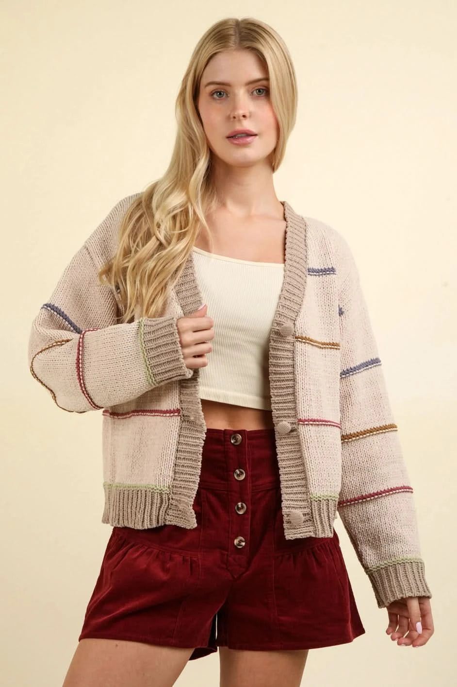 Falling Leaves Cardigan-Mocha Mix