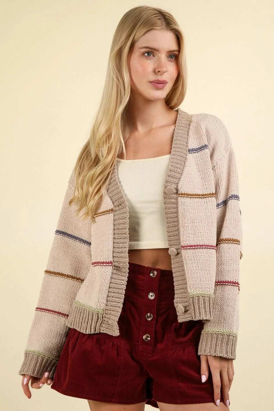 Falling Leaves Cardigan-Mocha Mix