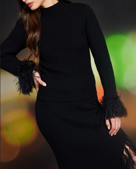 Feather Sweater-Black