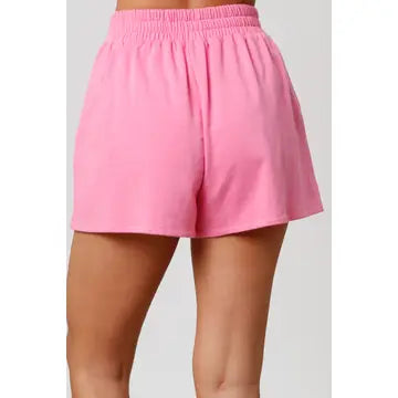 Pearl Embellished Short Set-Pink