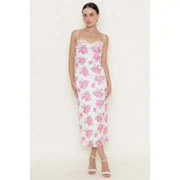 Romance Midi Dress-Pink