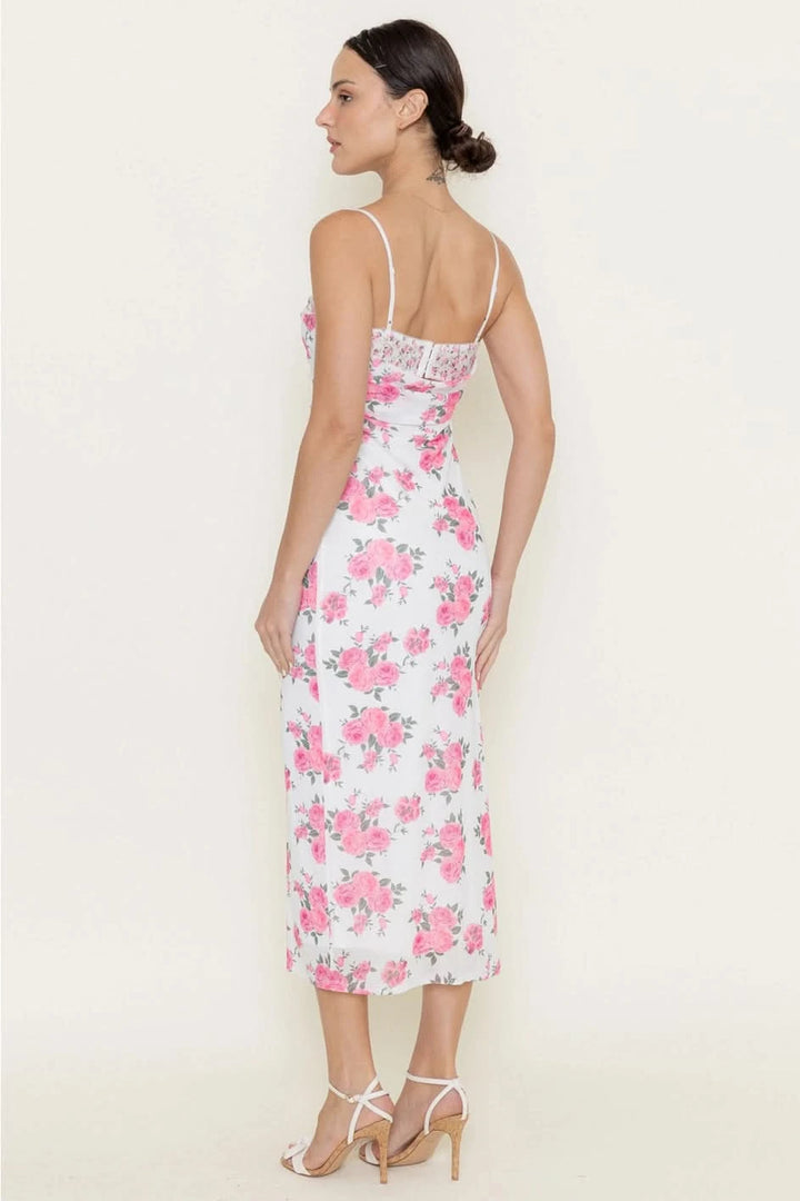 Romance Midi Dress-Pink